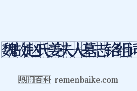 魏故赵氏姜夫人墓志铭组词是什么意思的图片